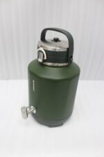 Olive green 7L Bangda insulated water beverage cooler jug with a stainless steel spigot and top handle.