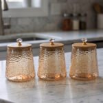 3-Piece Hammered Glass Canister Set