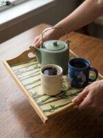 Decorative Wooden Serving Tray Set - Image 2