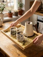 Decorative Wooden Serving Tray Set - Image 2