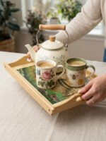 Decorative Wooden Serving Tray Set - Image 2