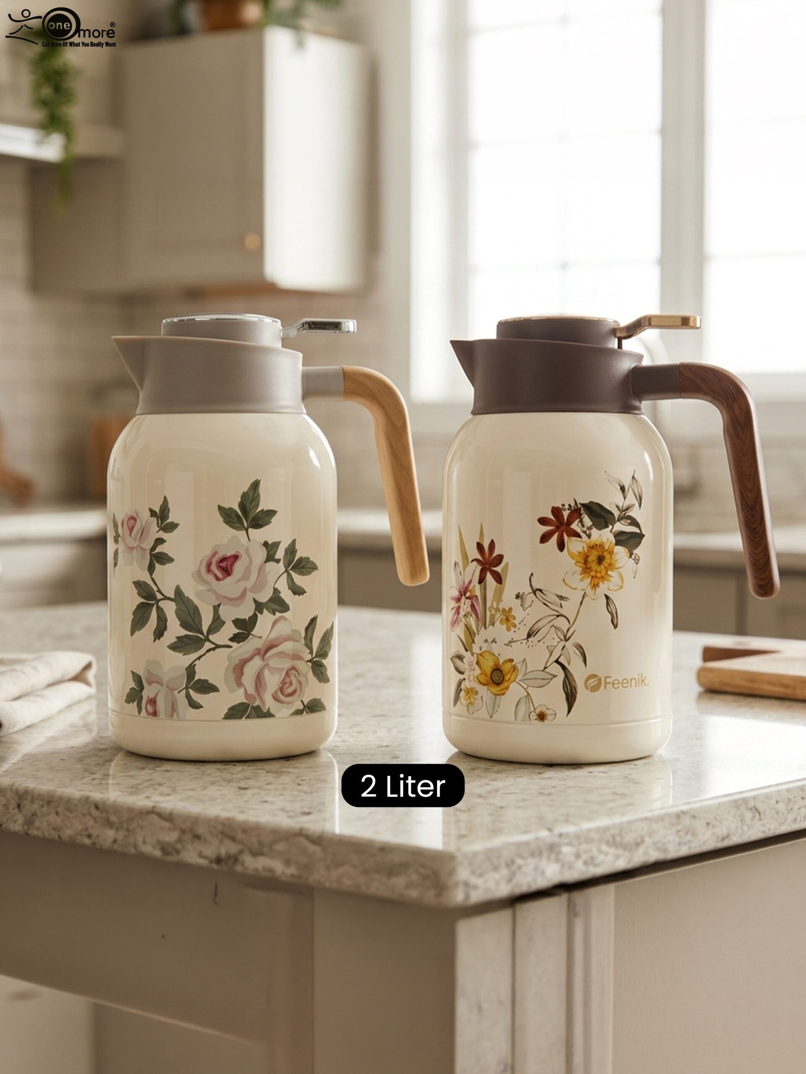 2.2 2L Vintage Floral Vacuum Thermal Flask - Image 1
