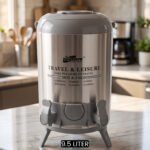 DAYDAYS 9.5 liter stainless steel hot and cold insulated water cooler dispenser with dual spigots and tripod legs