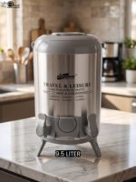DAYDAYS 9.5 liter stainless steel hot and cold insulated water cooler dispenser with dual spigots and tripod legs