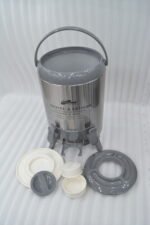 DAYDAYS 9.5 liter stainless steel hot and cold insulated water cooler dispenser with dual spigots and tripod legs