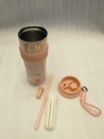 Floral Water Bottle with Straw & Strap - Image 5